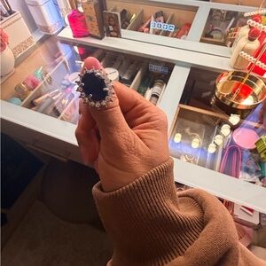 Elegant Black and Silver Statement Ring